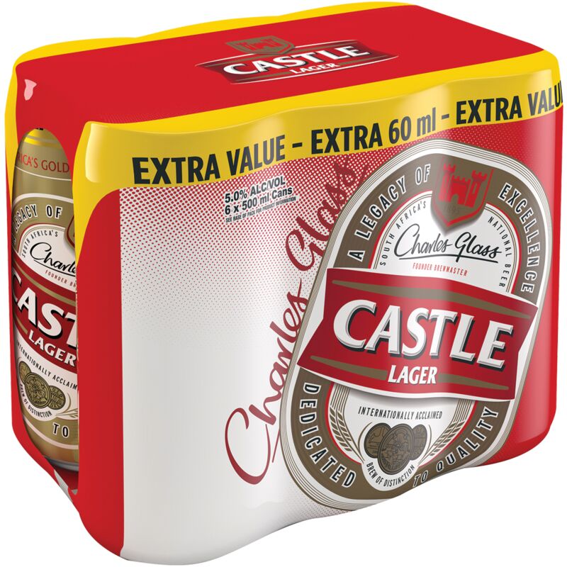CASTLE LAGER CAN – 500ML X 6